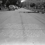 Drawing in photograph (drawing on ground), 1984, photograph (chalk)